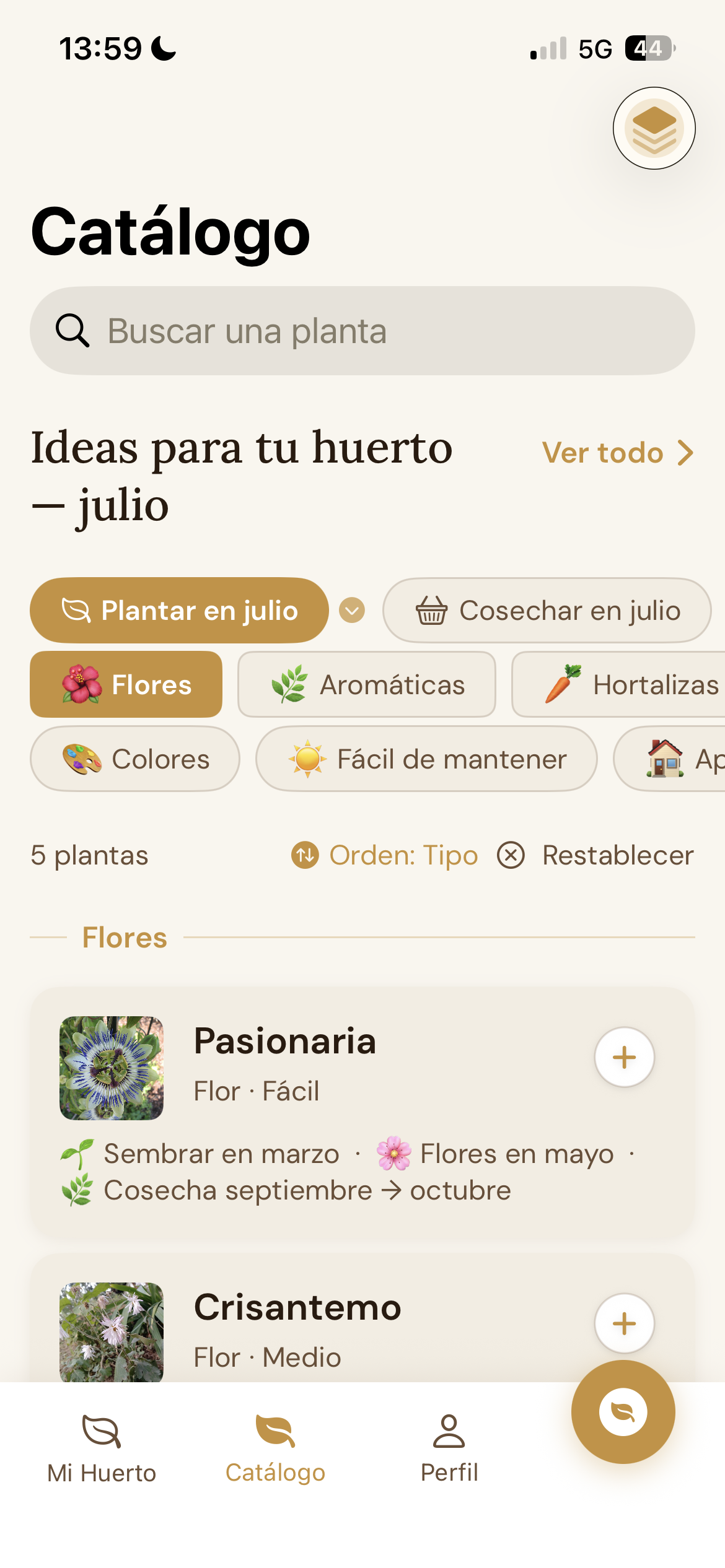 Mi catálogo de plantas